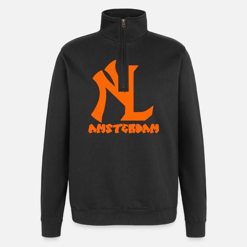 NL (AMSTERDAM) - Sweat à zip 1/4 - noir