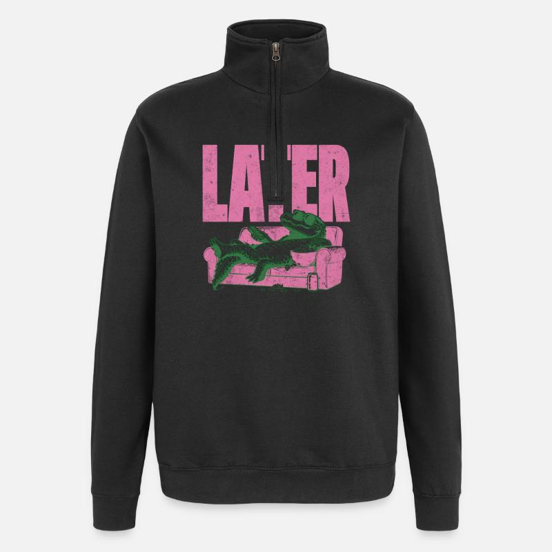 ALLIGATOR LOUNGE PLUS TARD - Sweat à zip 1/4 - noir