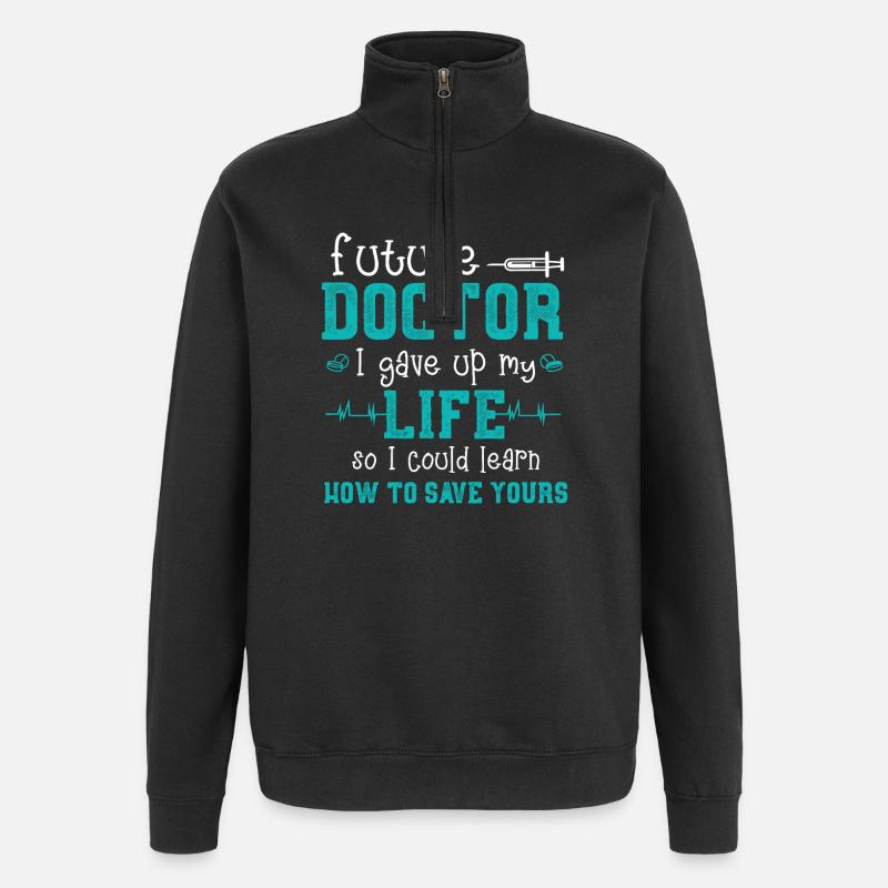 Future Doctor Lebensrettungsreise - Quarter-Zip-Sweatshirt - Schwarz