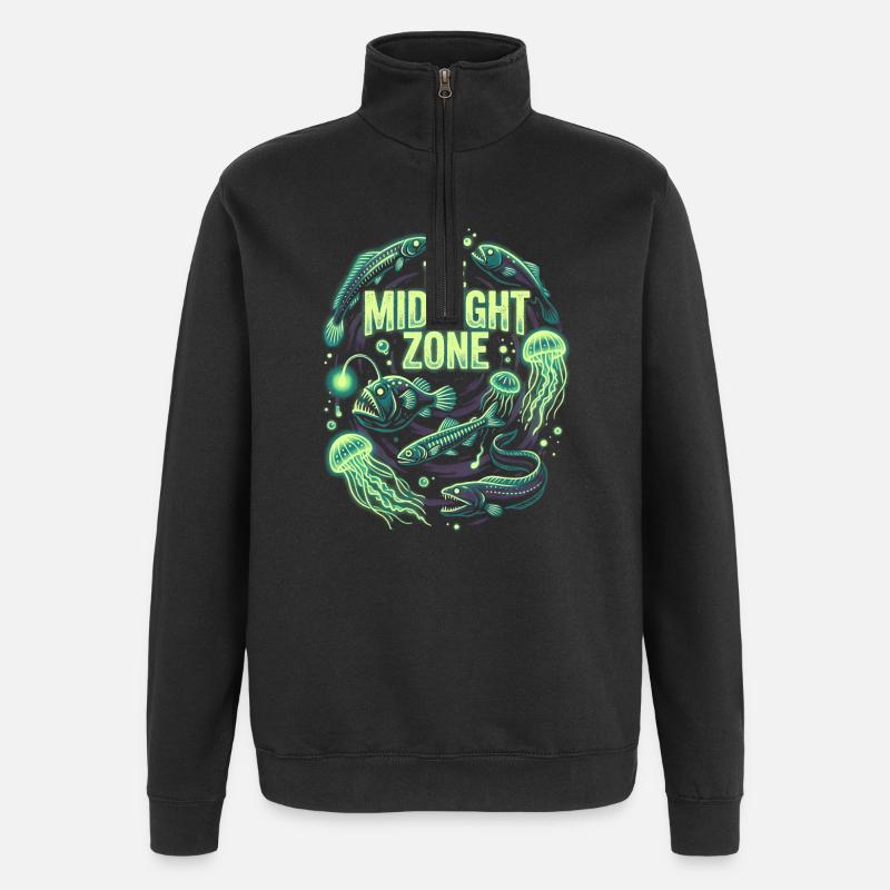 Plastic Sea - Quarter-Zip Sweatshirt - black