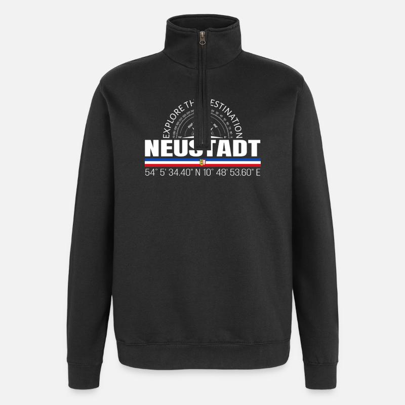 Neustadt - Quarter-Zip-Sweatshirt - Schwarz