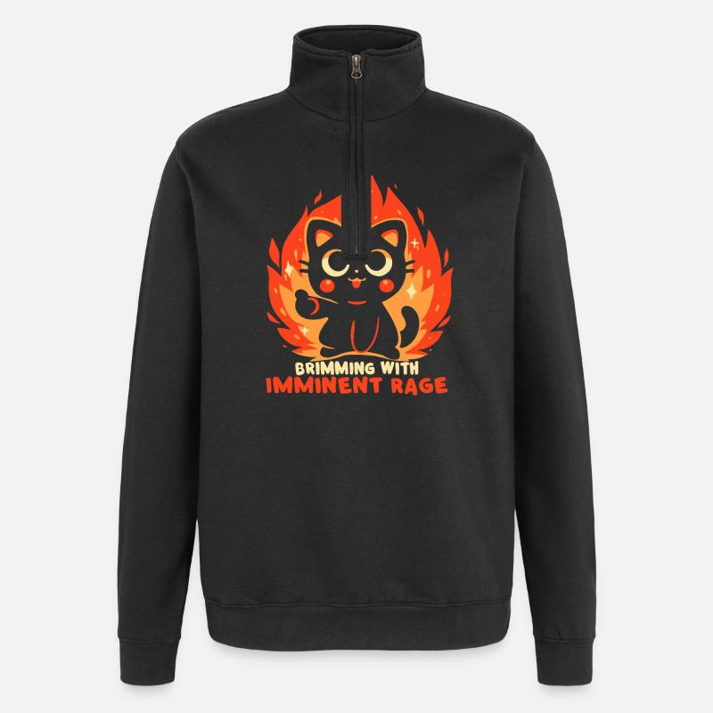 Brimming with Imminent Rage - Quarter-Zip Sweatshirt - black