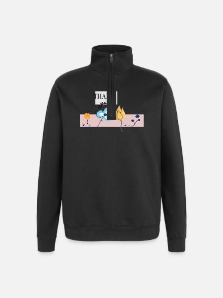 Danke Blumengruß - Quarter-Zip-Sweatshirt - Schwarz