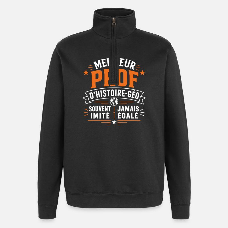 Meilleur Prof Histoire Geo - Sweat à zip 1/4 - noir