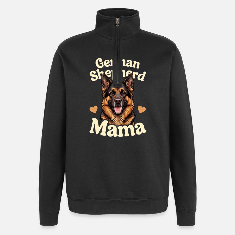 German Shepherd Mama Schäferhund Geschenk - Quarter-Zip-Sweatshirt - Schwarz