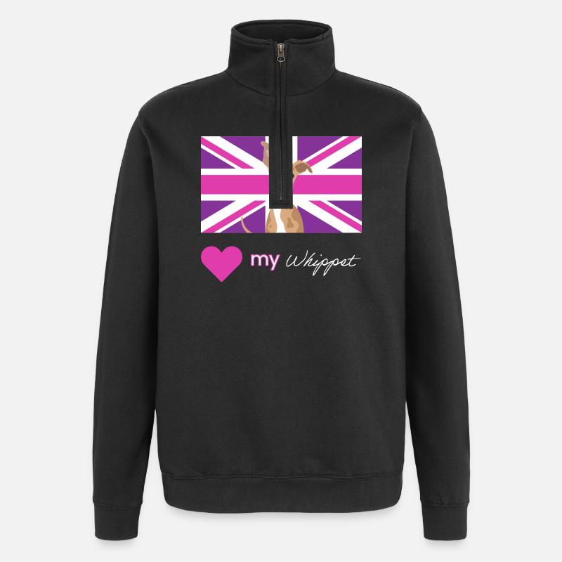 PURPLEWHIPPET (Blanc) - Sweat à zip 1/4 - noir