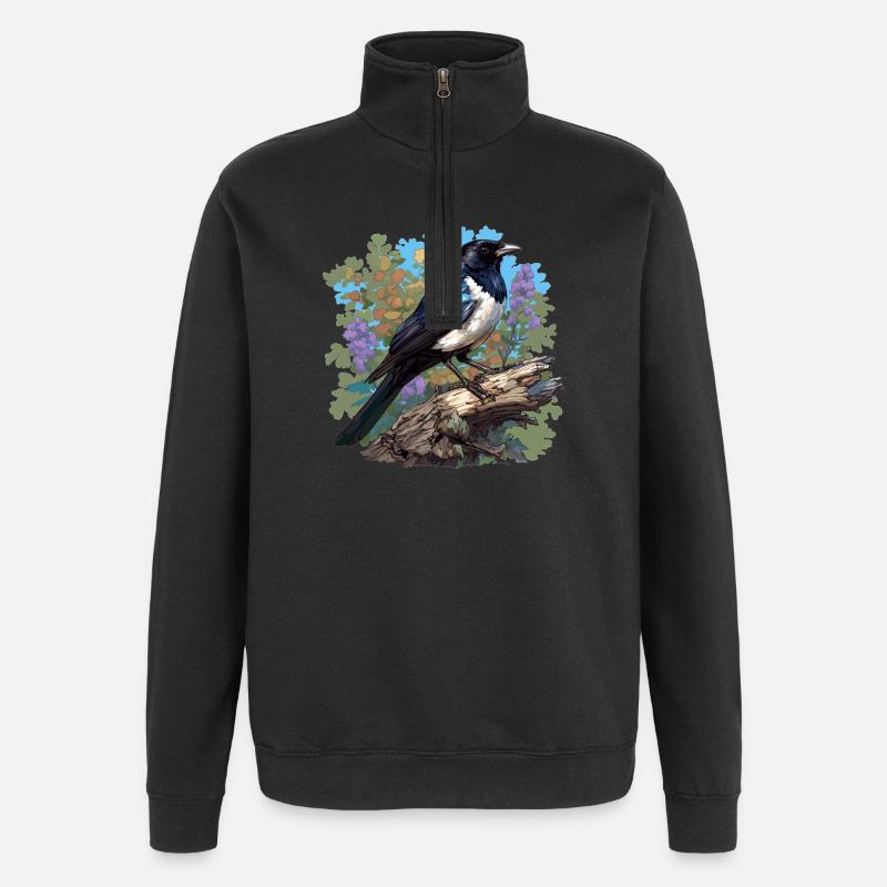Pies Magpie - Sweat à zip 1/4 - noir
