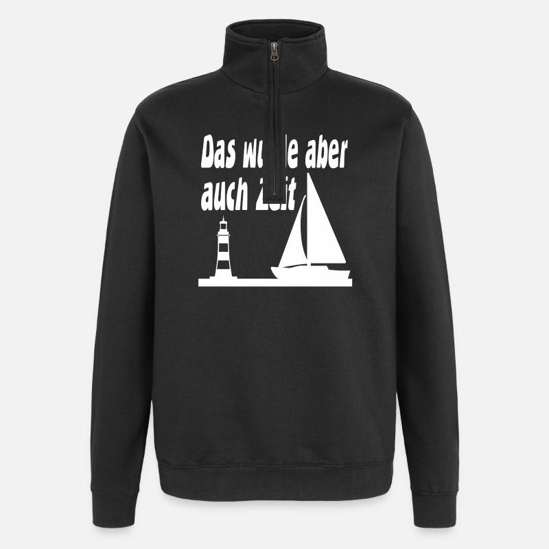 Segeln - Quarter-Zip-Sweatshirt - Schwarz