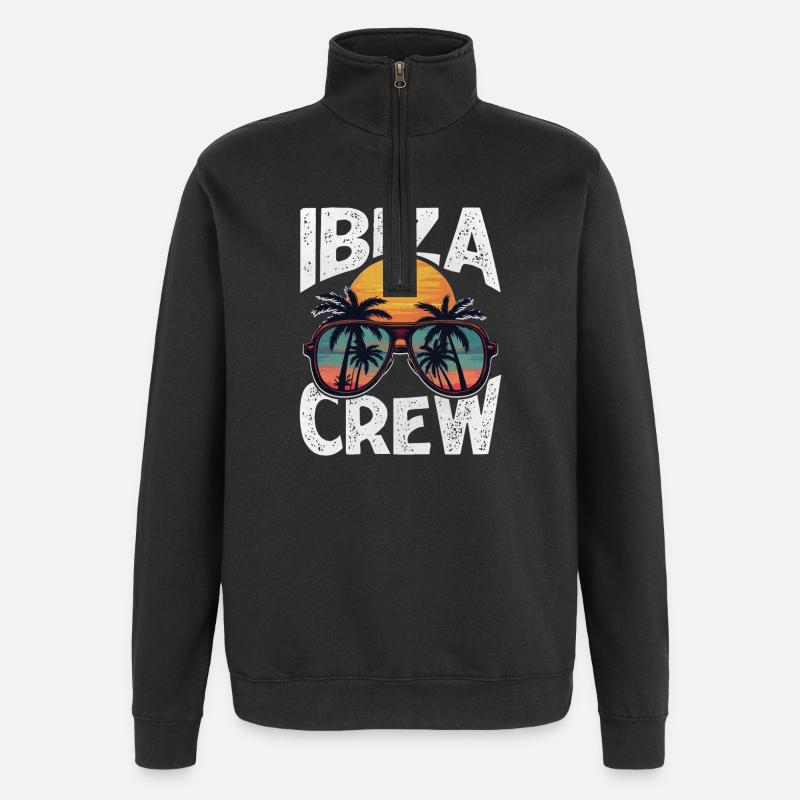 Ibiza Crew - Quarter-Zip Sweatshirt - black