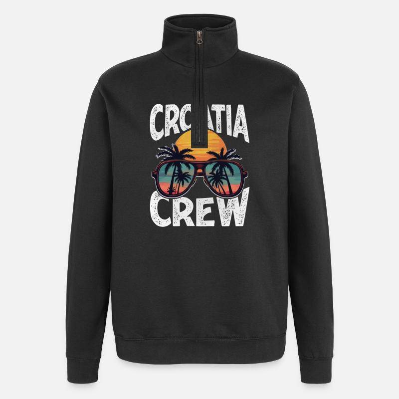 Équipage Croatia - Sweat à zip 1/4 - noir