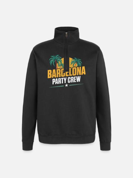 Barcelone Party Crew - Sweat à zip 1/4 - noir