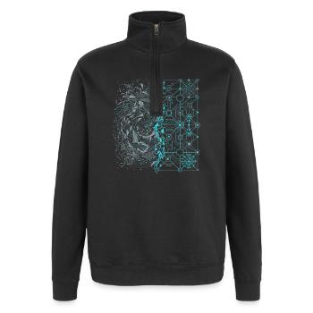 Digital order and chaos - Quarter-Zip Sweatshirt - black - Front - AI Model Female 172 light (172cm) & AI Model Male 178 dark (178cm)