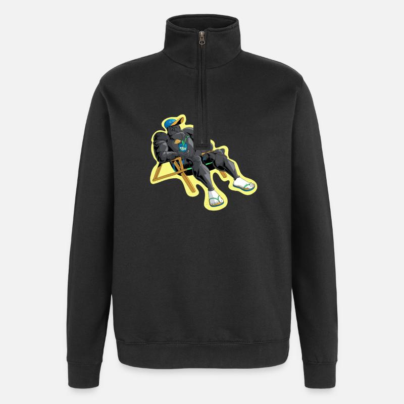 Le repos du guerrier - Sweat à zip 1/4 - noir