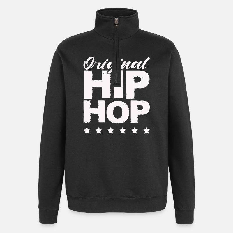 Style hip-hop original - Sweat à zip 1/4 - noir