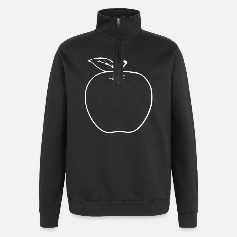 Apple Minimalist Gift - Quarter-Zip Sweatshirt - black