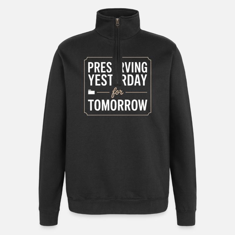 Préserver hier pour demain - Sweat à zip 1/4 - noir