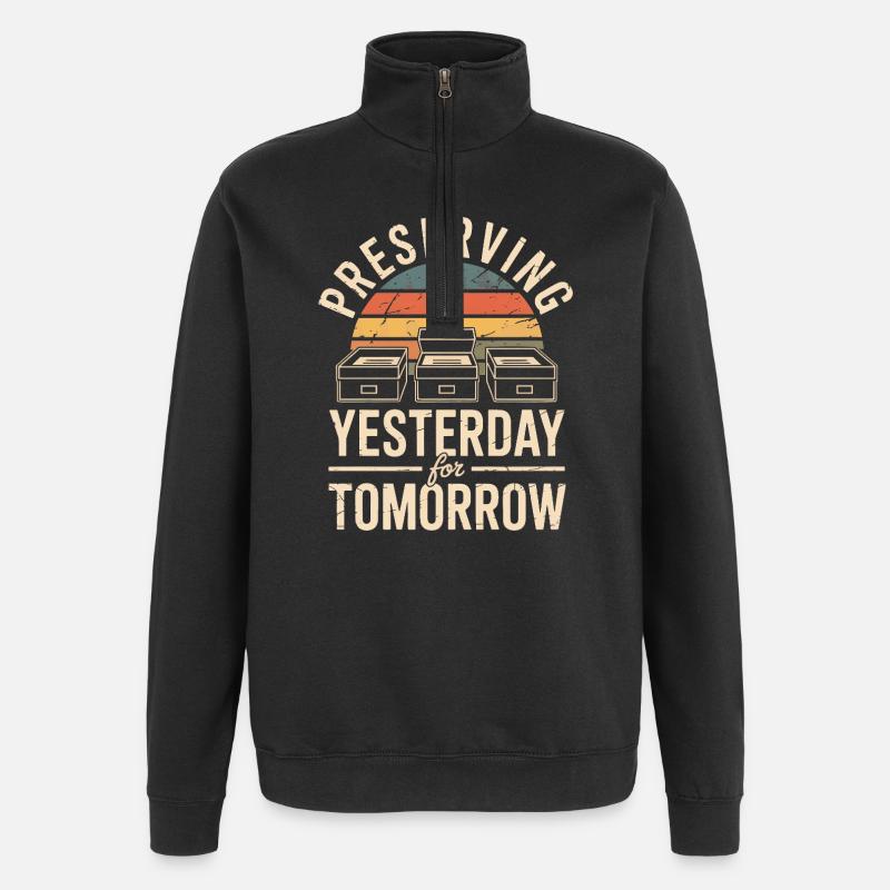 Préserver hier pour demain - Sweat à zip 1/4 - noir