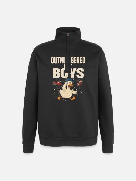 Outnumbered by Boys - Quarter-Zip-Sweatshirt - Schwarz