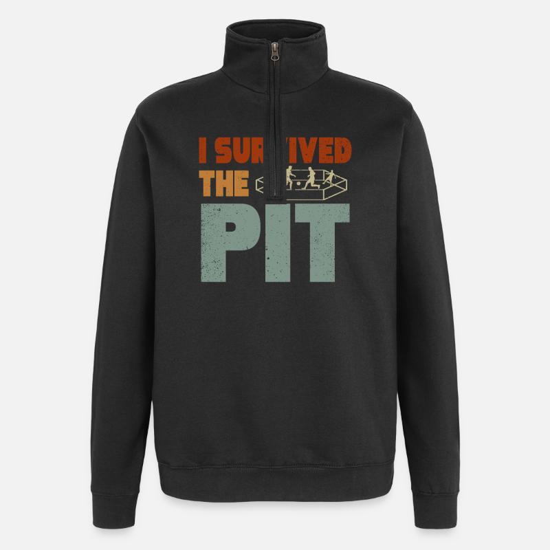 I Survived The Pit - Quarter-Zip Sweatshirt - black