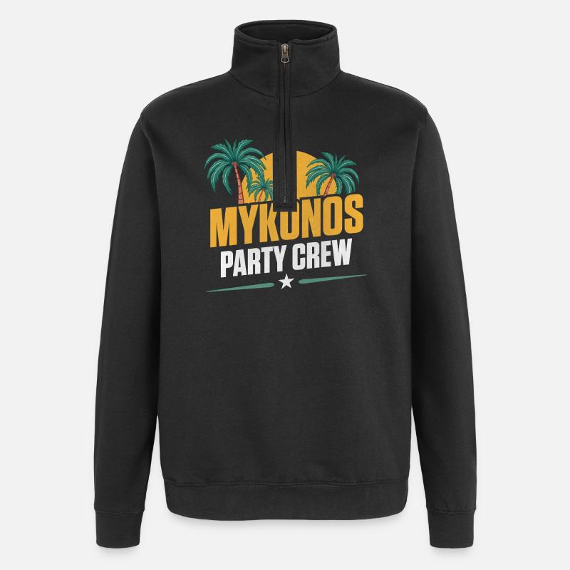 Équipe de fête de Mykonos - Sweat à zip 1/4 - noir