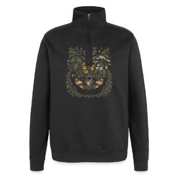 Naturheilkunde Botaniker - Quarter-Zip-Sweatshirt - Schwarz - Vorne - AI Model Female 172 light (172cm) & AI Model Male 178 dark (178cm)