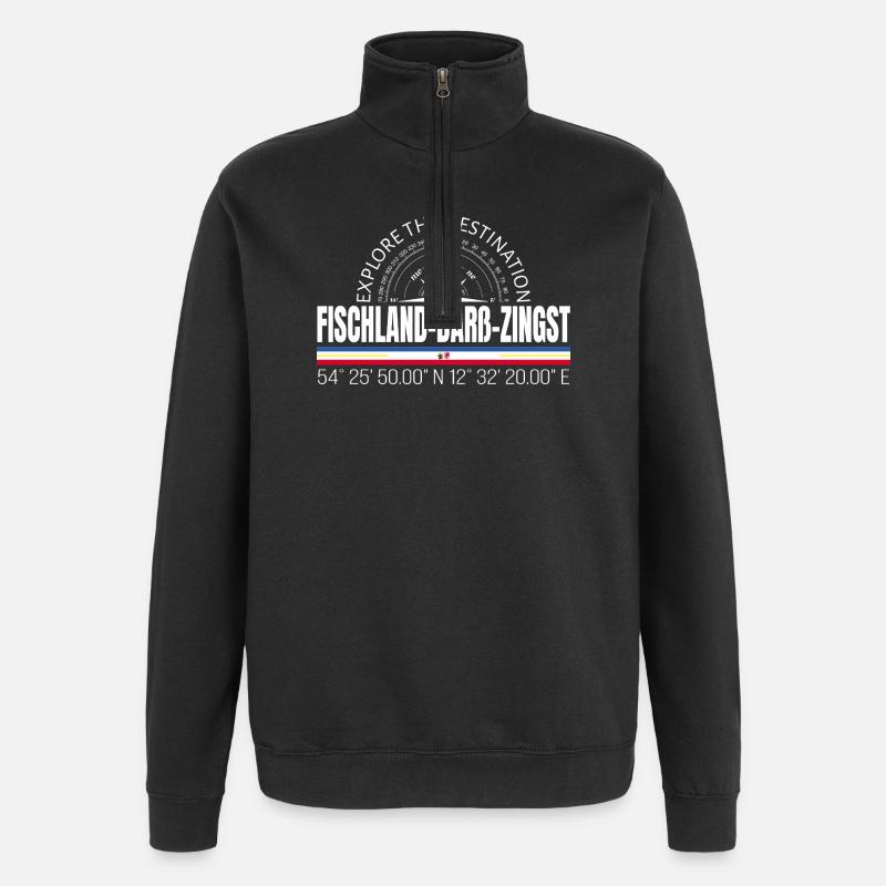 Fischland - Darß - Zingst - Quarter-Zip-Sweatshirt - Schwarz