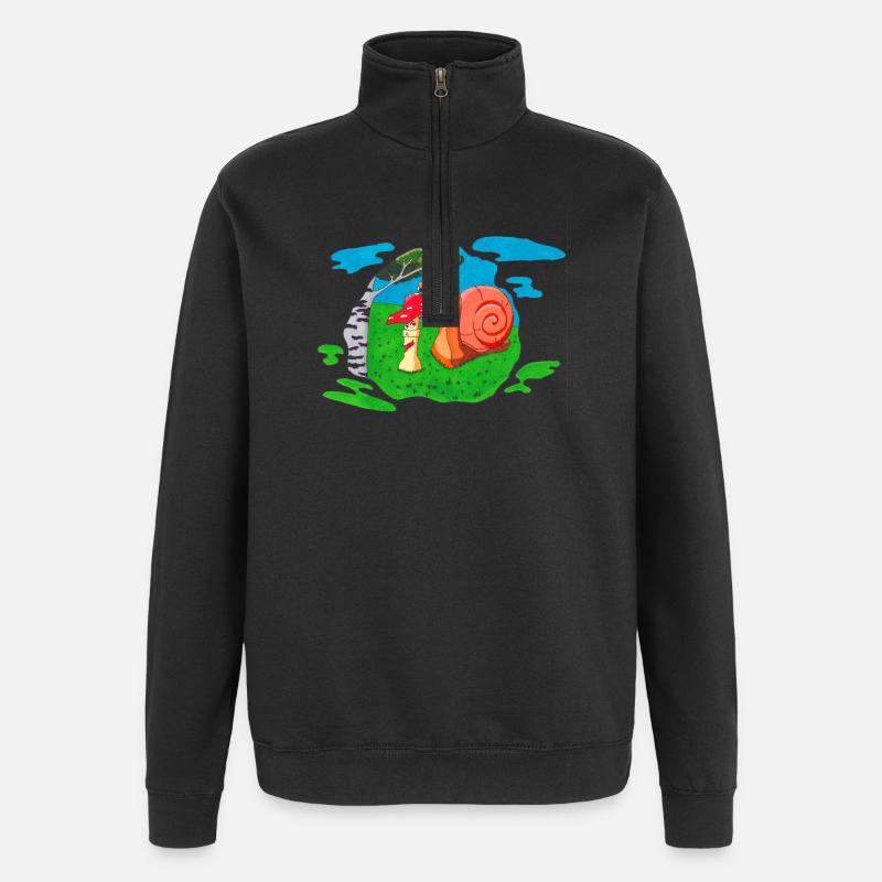 Front champignon - Sweat à zip 1/4 - noir