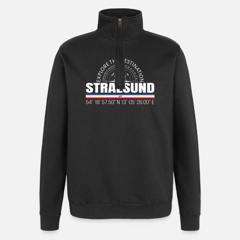 Stralsund - Quarter-Zip-Sweatshirt - Schwarz