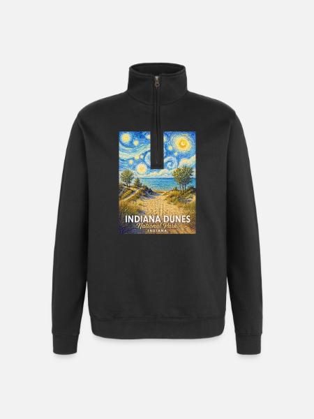 Indiana Dunes National Park, Indiana - Quarter-Zip Sweatshirt - black