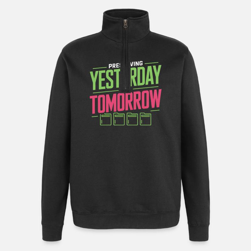 Préserver hier pour demain - Sweat à zip 1/4 - noir
