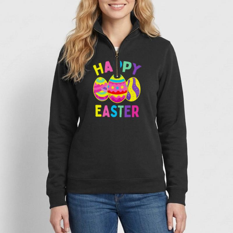 Lebendige Easter Eggs Parade Quarter-Zip-Sweatshirt