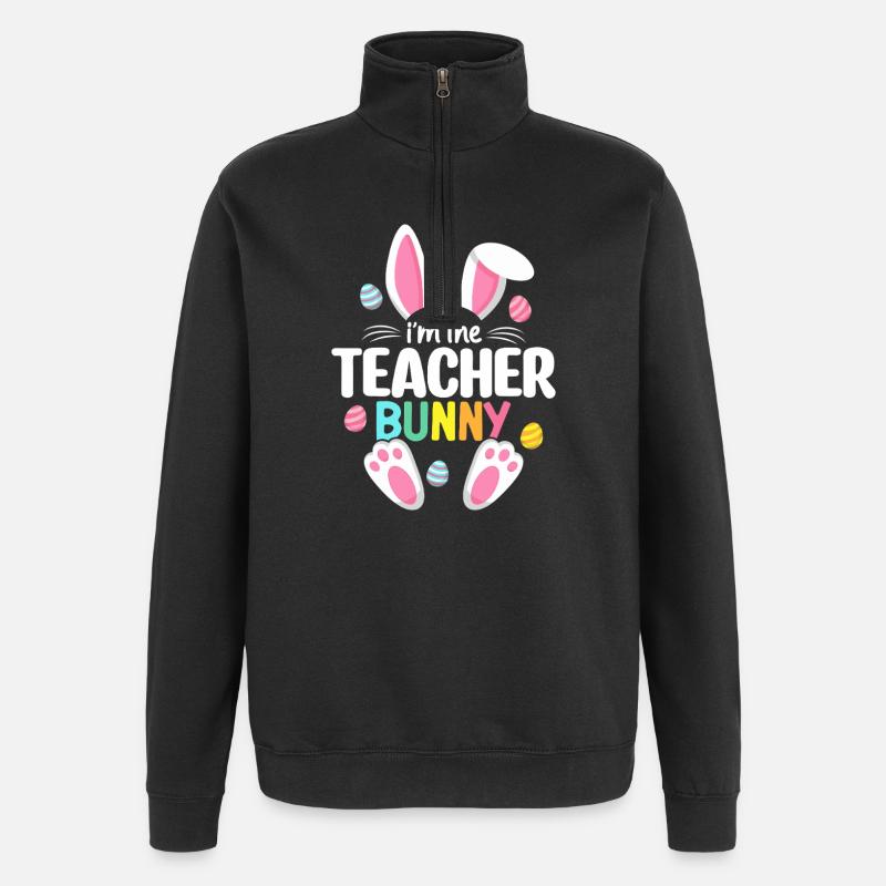 Ich bin der Lehrer-Hase - Quarter-Zip-Sweatshirt - Schwarz