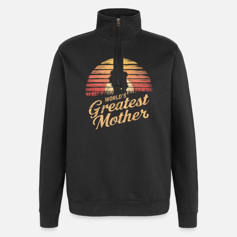 Die größte Mutter der Welt - Quarter-Zip-Sweatshirt - Schwarz