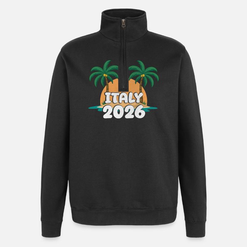 Italie 2026 - Sweat à zip 1/4 - noir