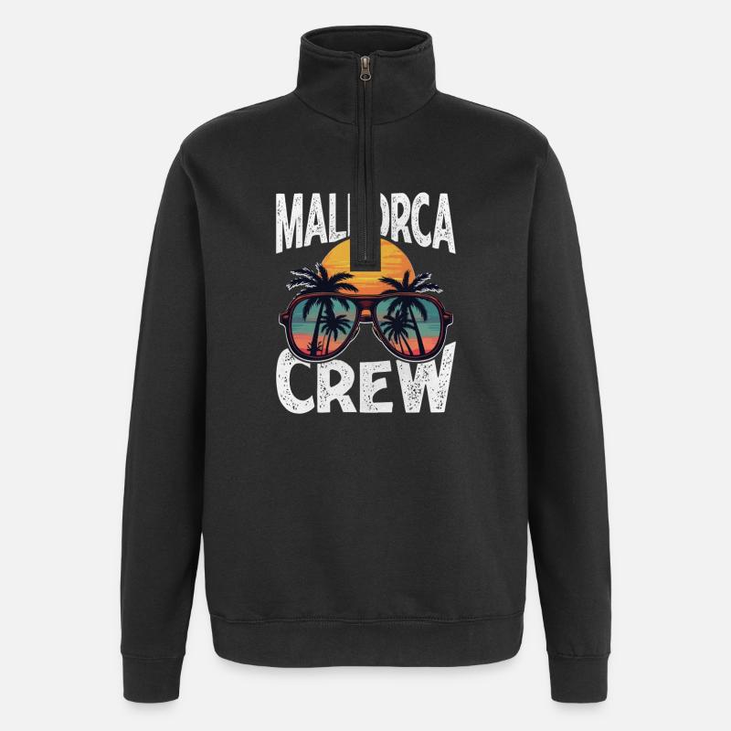 Mallorca Crew - Quarter-Zip Sweatshirt - black
