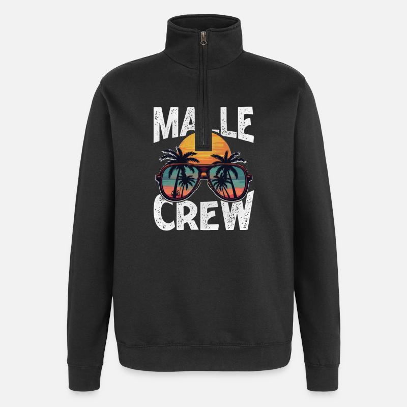 Malle Crew - Quarter-Zip Sweatshirt - black