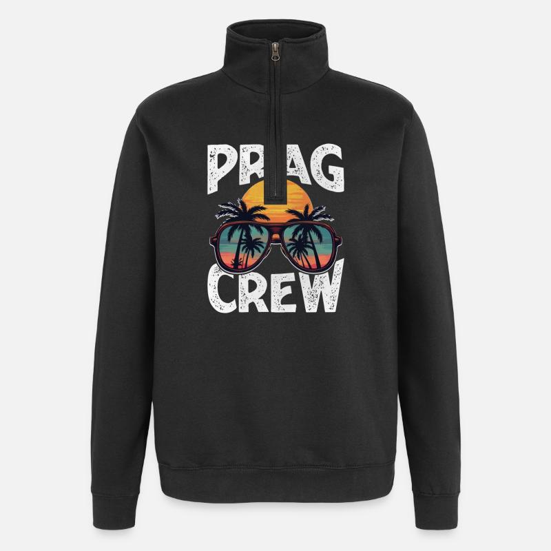 Prag Crew - Quarter-Zip-Sweatshirt - Schwarz