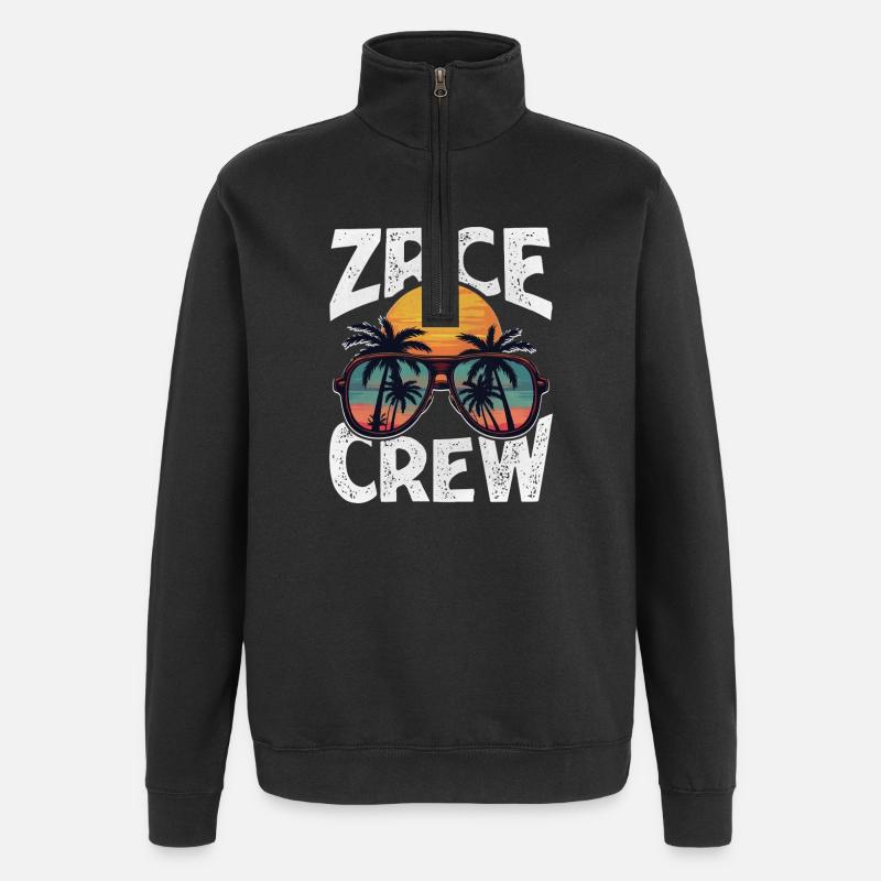 Zrce Party Crew - Quarter-Zip Sweatshirt - black