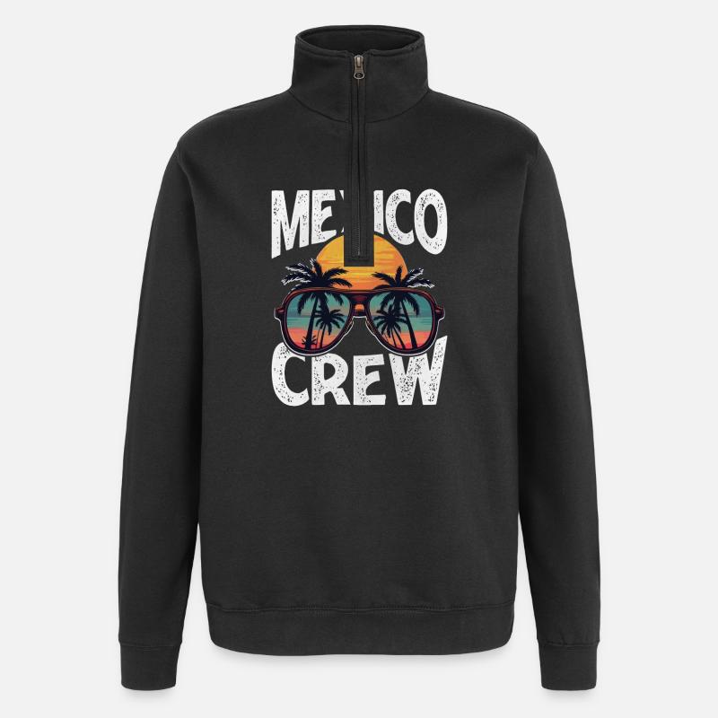 Mexico Crew - Quarter-Zip Sweatshirt - black