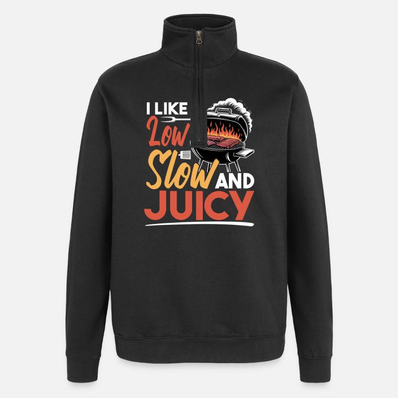 BBQ Grilling Meat Smoking Barbecue - Quarter-Zip Sweatshirt - black
