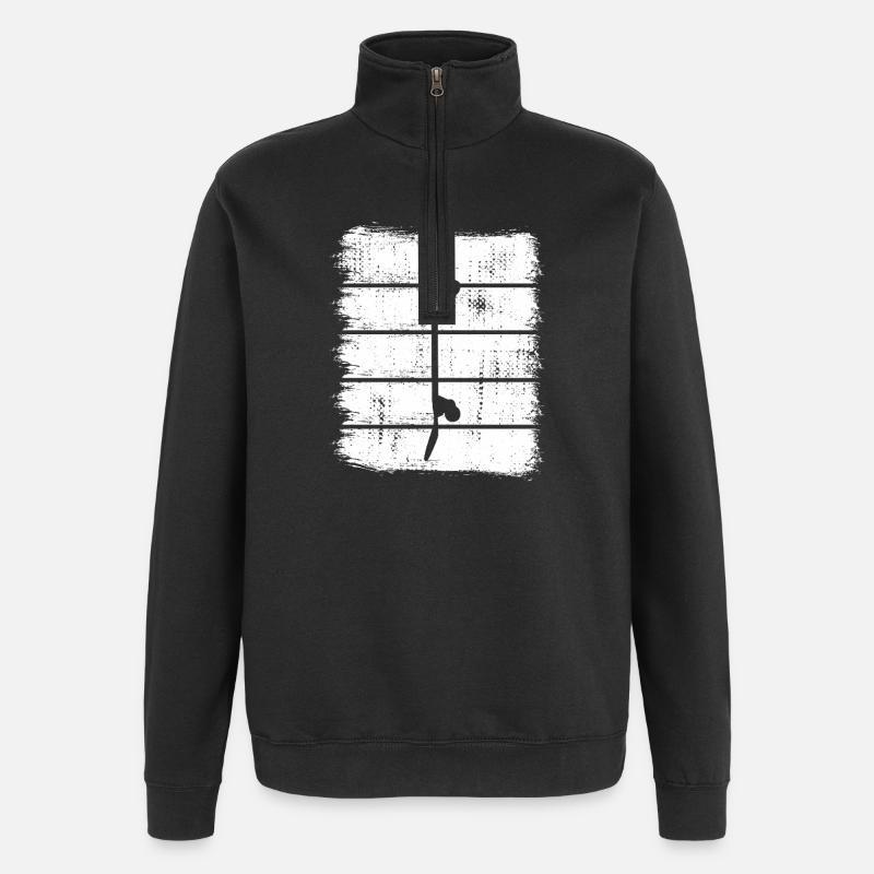Skateboard Drawing - Quarter-Zip Sweatshirt - black