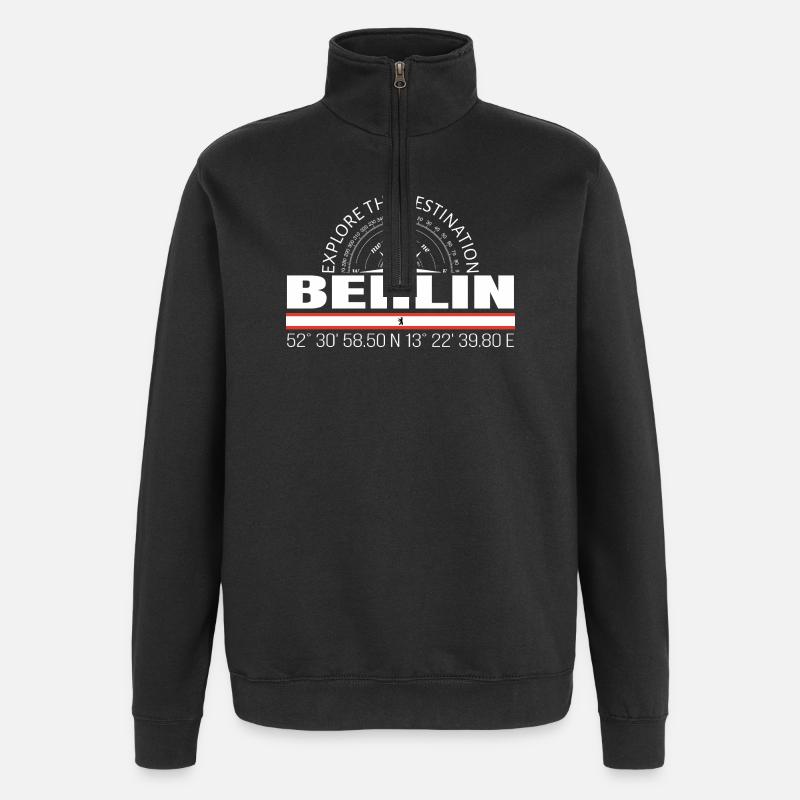 Berlin - Sweat à zip 1/4 - noir