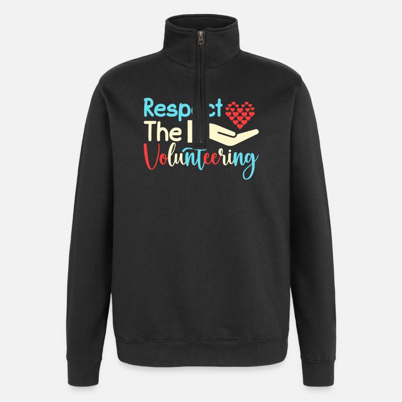 Appréciation du bénévole Respect du bénévole - Sweat à zip 1/4 - noir