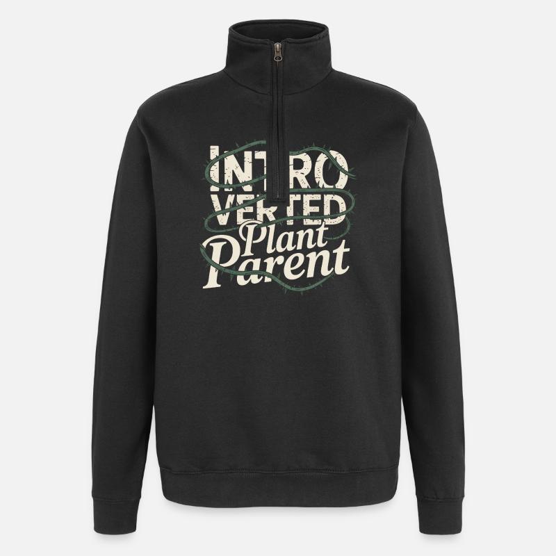 Parent de plante introverti - Sweat à zip 1/4 - noir