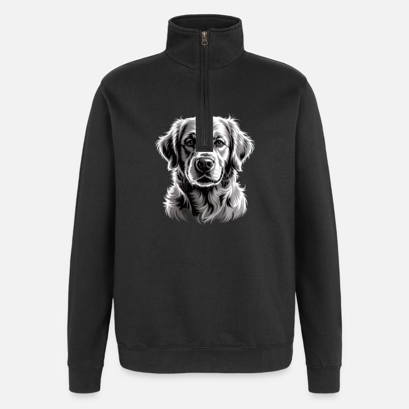 Golden retriever - Sweat à zip 1/4 - noir