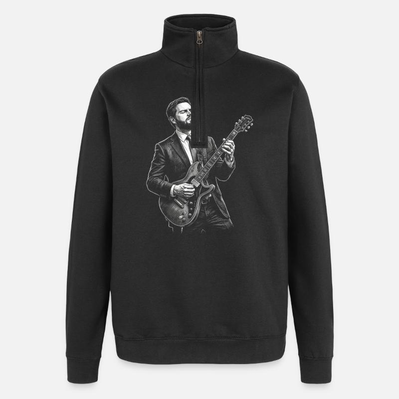 JD Vance plays guitar - Quarter-Zip Sweatshirt - black