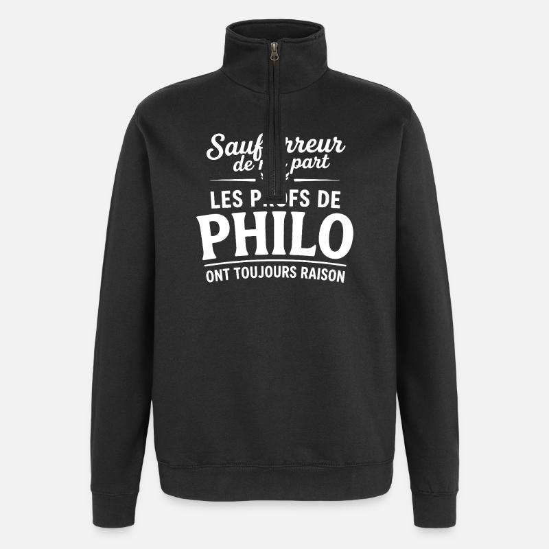 Philo Profs Toujours Raisons - Sweat à zip 1/4 - noir