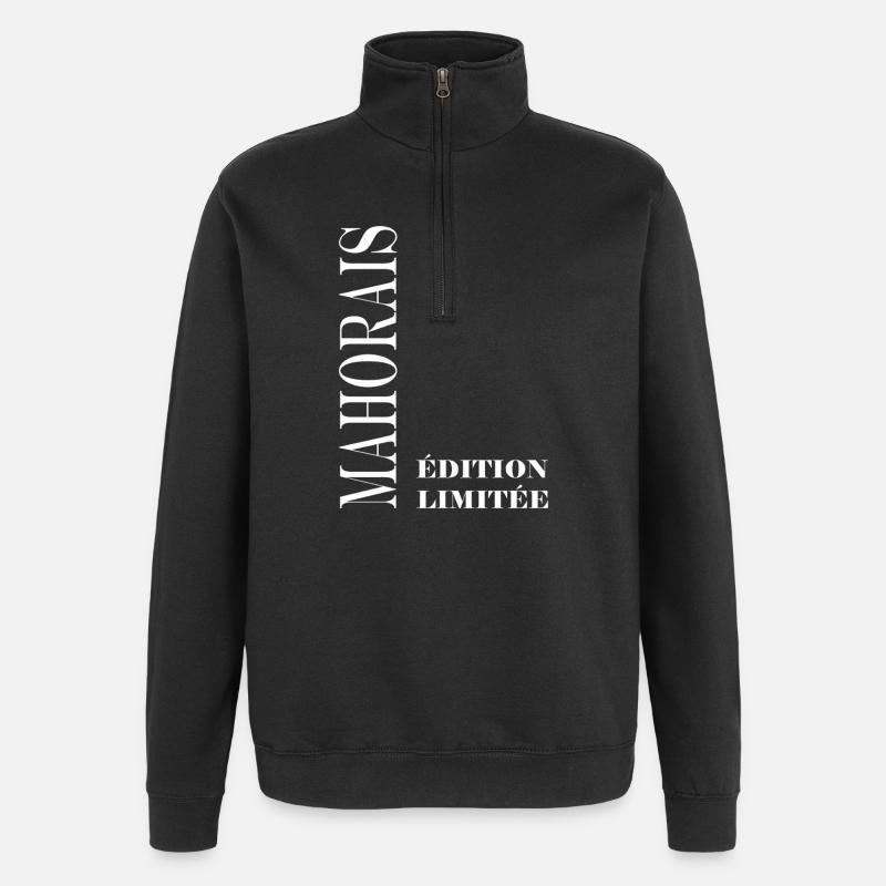 mahorais - Sweat à zip 1/4 - noir