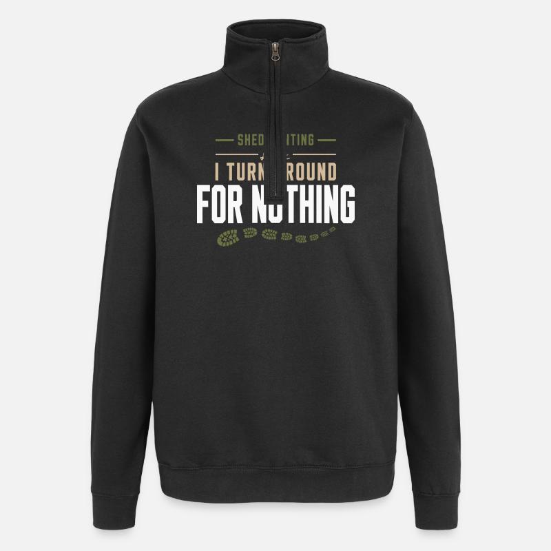 Chasse-écailles-chasseur-bois-cerf-cerf-cerf de Virginie - Sweat à zip 1/4 - noir