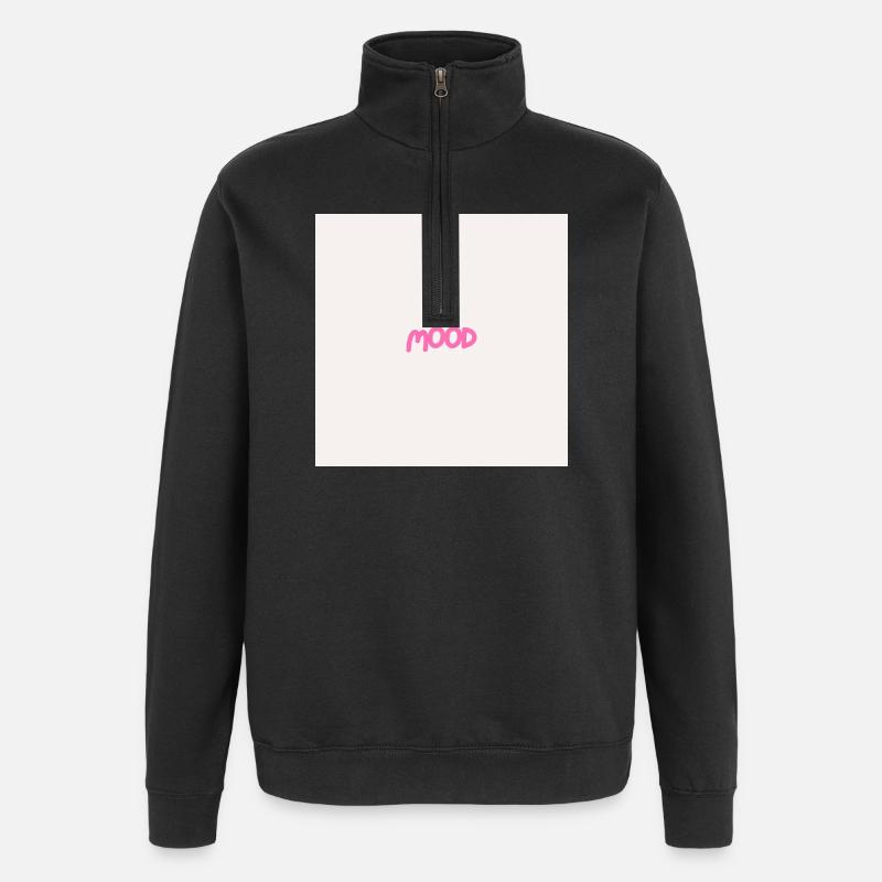 "MOOD" Graphic Tee Design - Sweat à zip 1/4 - noir